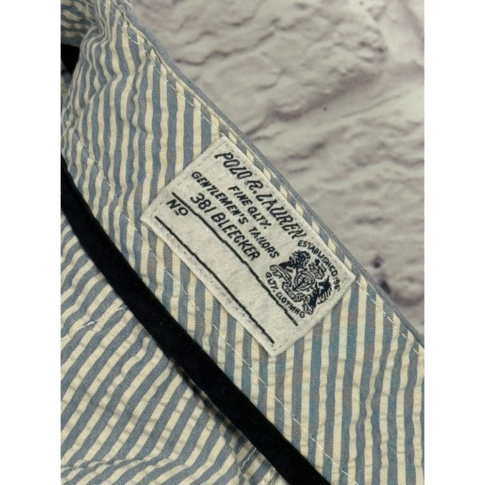 Polo Ralph Lauren Seersucker Chino Shorts Men 36 Blue White Stripe Suffield Fit - Picture 2 of 12